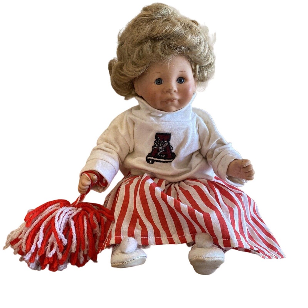 MOLLY THE LITTLEST CRIMSON TIDE FAN Alabama NCAA Hand made Porcelain Doll